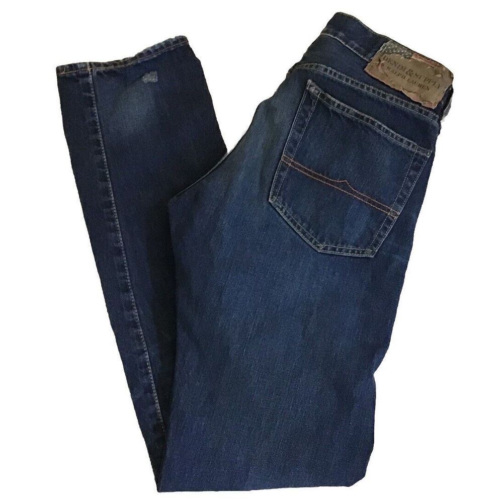 Denim & Supply Ralph Lauren Men's Selvedge Jeans Pants Sz 31/34 Slim Red Stitch